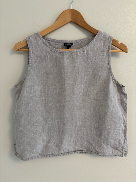 Eileen Fisher Tops - Eileen Fisher natural Irish Linen Sleeveless Boxy top